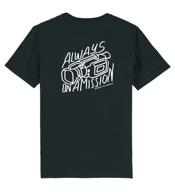 ALWAYS ON A MISSION TEE BLACK - Dolores Magazine x Laser Barcelona